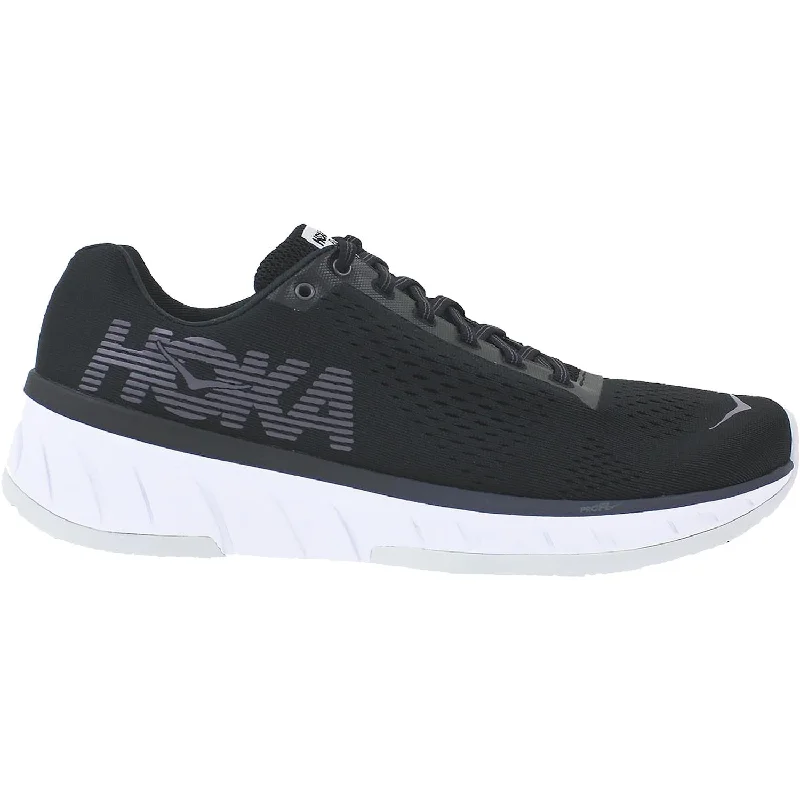 shoes for running with padded heel cup for protectionMen's Hoka One One Cavu Black/White Mesh