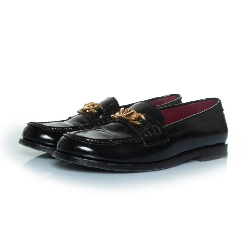 loafers for women with studded design for a fashion-forward edge-Chainlord loafer in black