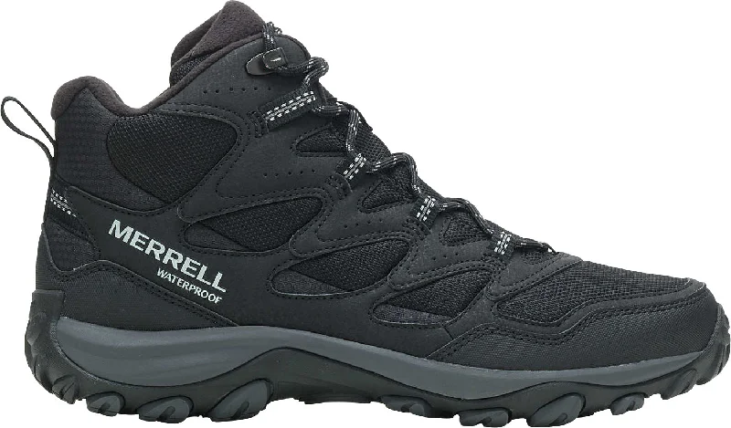 Soft leather boots with a vintage appealMerrell West Rim Sport Thermo Mid Waterproof Mens Walking Boots - Black