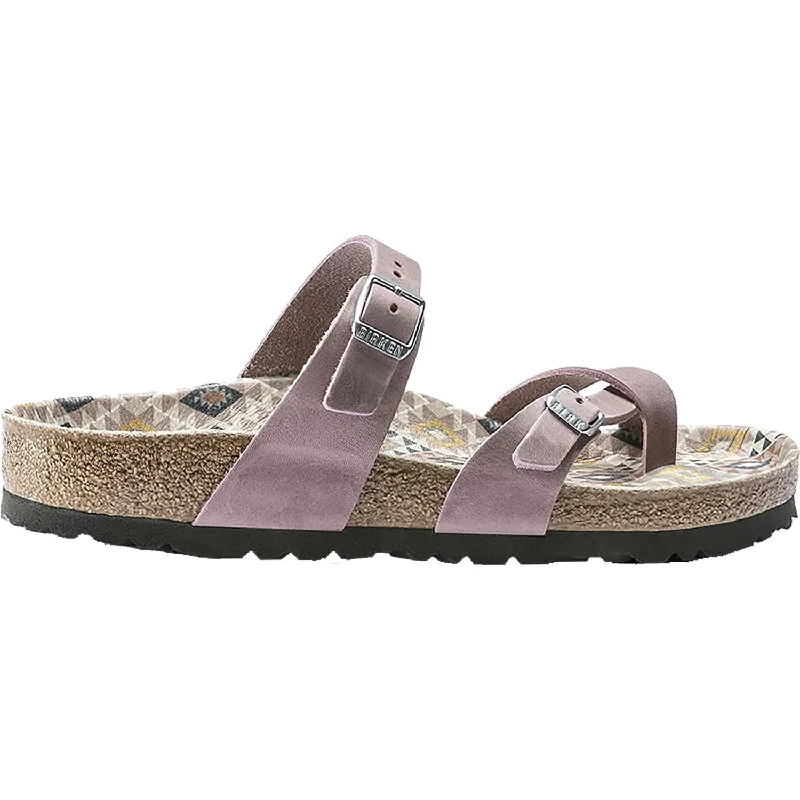 sandals for stylish summer outfitsWomen's Birkenstock Mayari Ethno Lavender Blush Oiled Leather