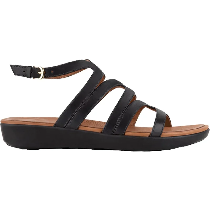 sandals for warm-weather vacationsWomen's Fit Flop Strata Gladiator Black Leather