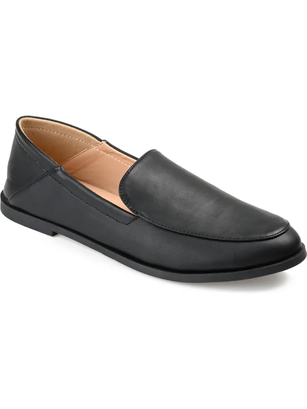 loafers for women with pointed toe for an elegant look-Corinne Womens Faux Leather Slip On Loafers