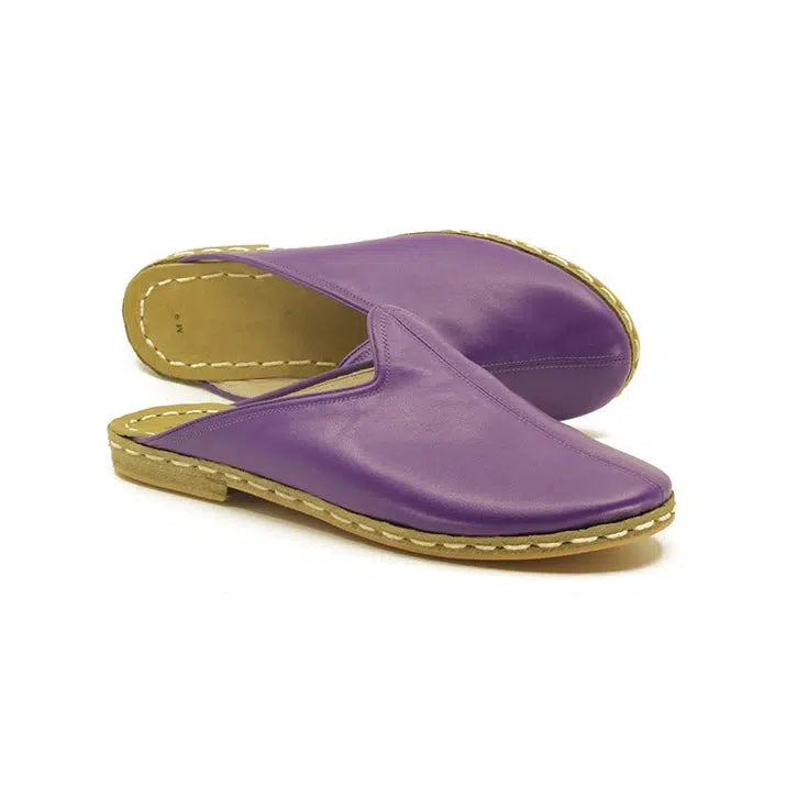 slippers for walking around at home in comfortslippers for women with a snug fit -Closed Toe Leather Men's Slippers Purple