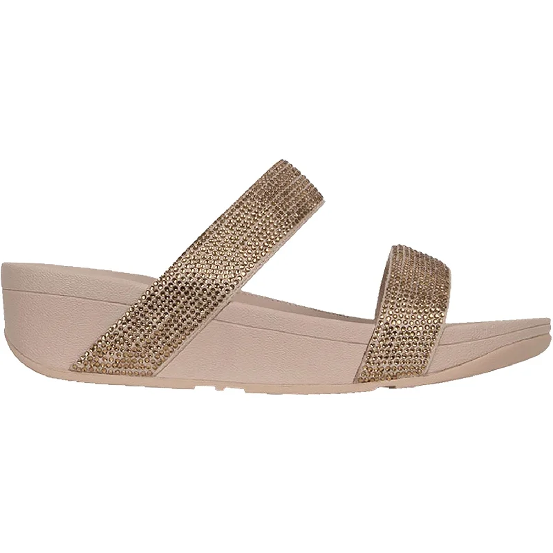 sandals with supportive cushioningWomen's Fit Flop Lottie Shimmercrystal Slide Gold Fabric