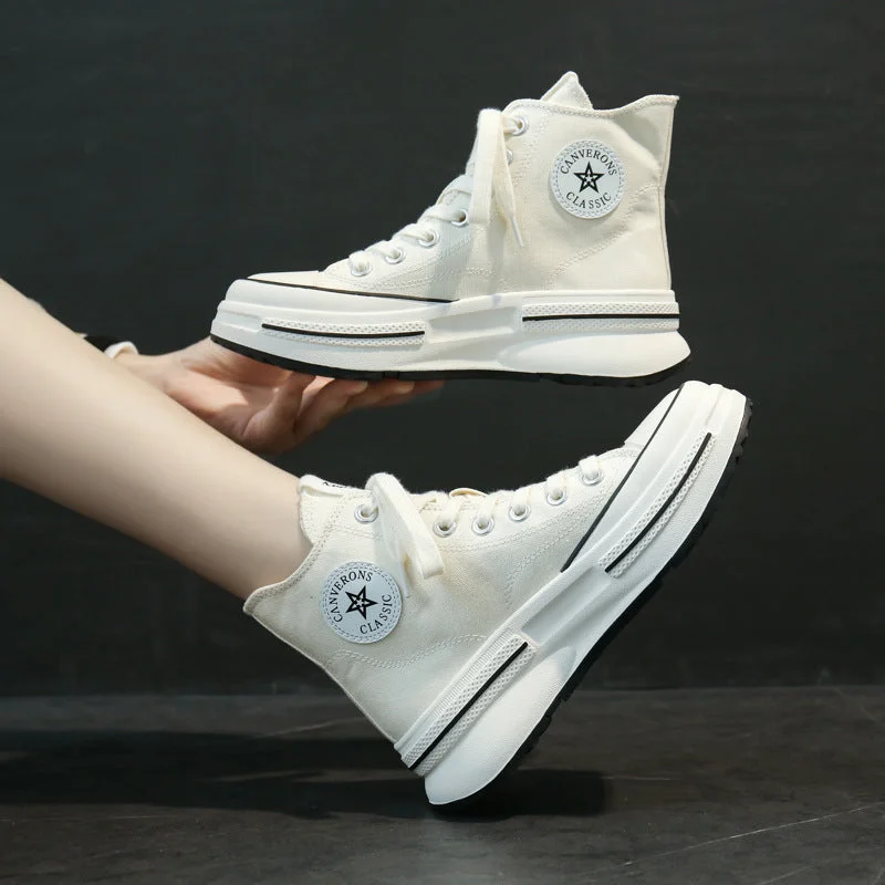 casual shoes with memory foam cushioning for extra comfortWomen Stylish Canvas High Top Casual Shoes