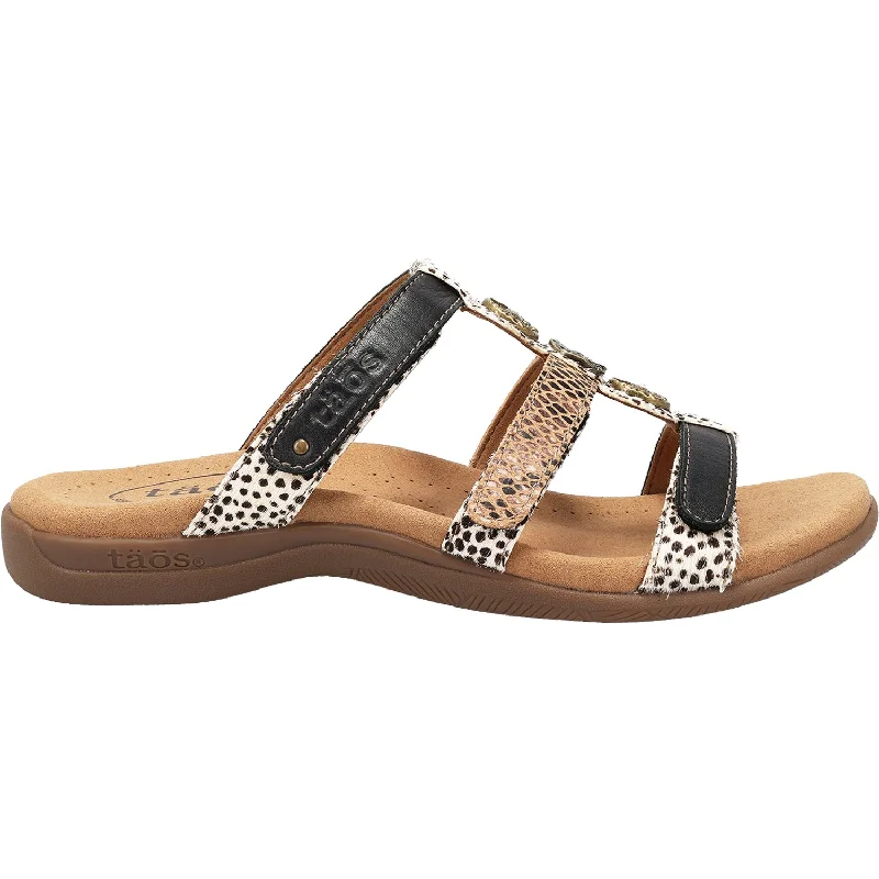 sandals for beachside loungingWomen's Taos Prize 4 Black Exotic Multi Leather