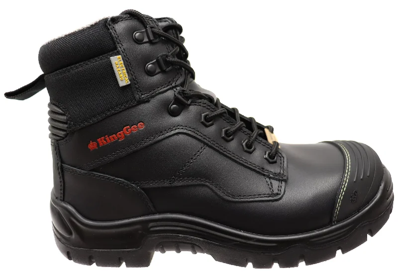 Elegant boots with soft, premium leather constructionKingGee Mens Phoenix Zip Lace Composite Safety Work Boots