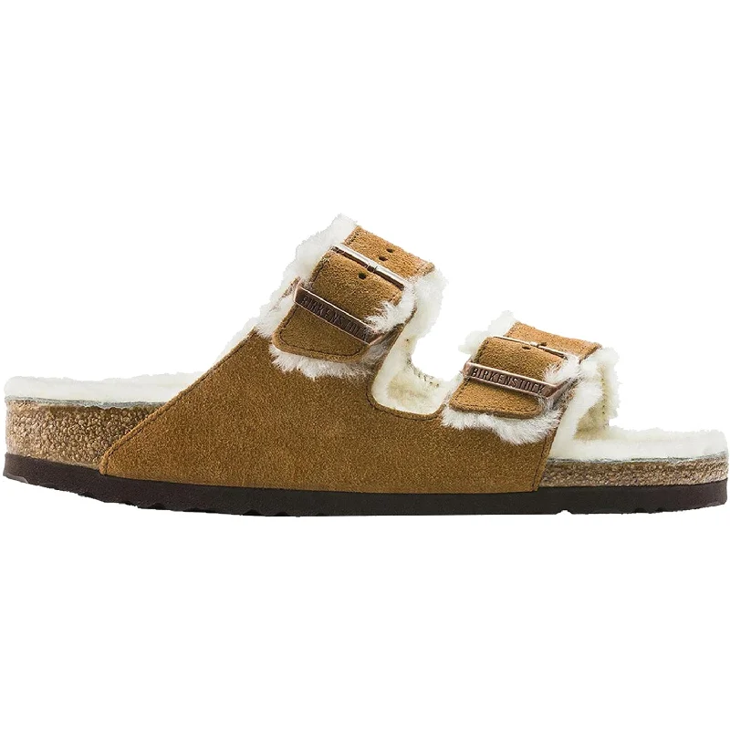 sandals for warm afternoon walksWomen's Birkenstock Arizona Shearling Mink Suede