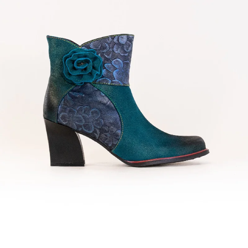 Comfortable boots with an adjustable buckle closureL'Artiste Zinna Bootie (Women's) - Teal Multi Leather