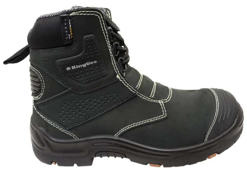 Boots with bold, stylish accents for a fashion-forward appealKingGee Mens Bennu Pro 6 Comfortable Leather Work Boots Black