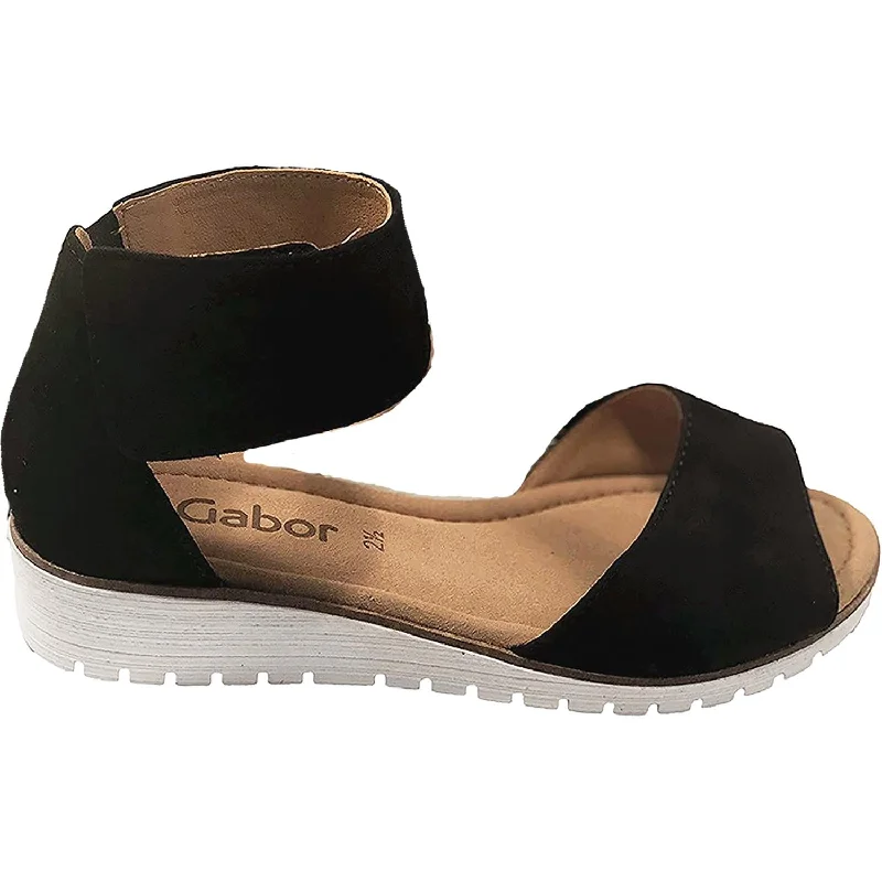 sandals with soft cushioned strapsWomen's Gabor 84.570.17 Black Nubuck