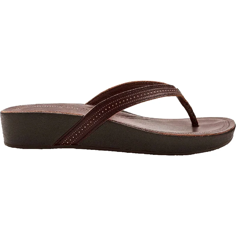 breathable sandals for all-day comfortWomen's OluKai Ola Dark Java Leather