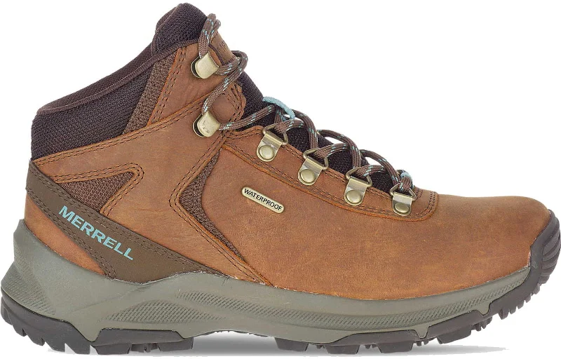 High-heeled boots for a glamorous lookMerrell Erie Mid Leather Waterproof Womens Walking Boots - Brown