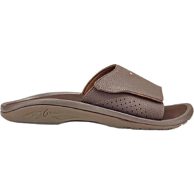 sandals for sunny vacation adventuresMen's OluKai Nalu Slide Dark Java Synthetic