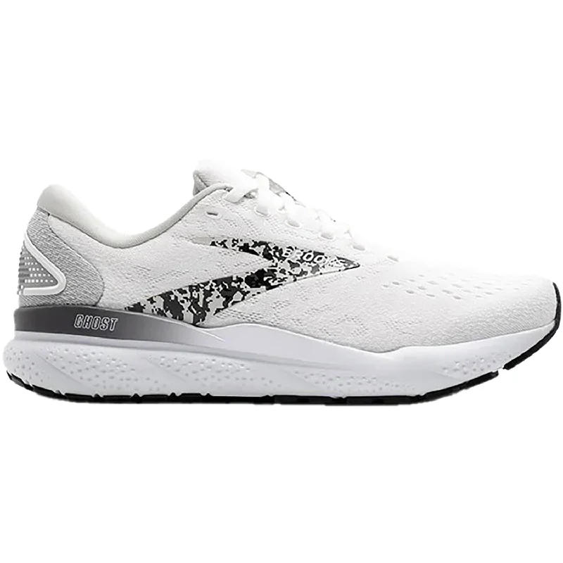 athletic shoes with flexible soleWomen's Brooks Ghost 16 White/Oyster/Lava Mesh