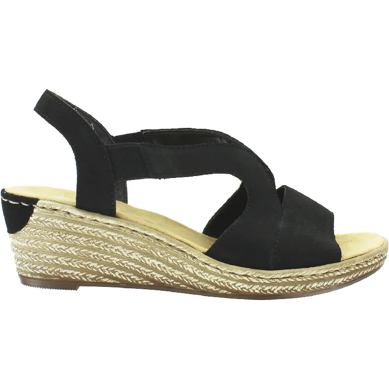 sandals with extra cushioning for comfortWomen's Rieker 62429-00 Fanni 29 Black Morokko Synthetic