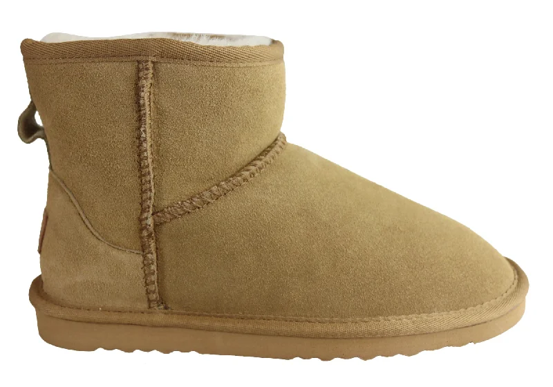 Comfortable boots for hiking with durable solesGrosby Jillaroo Ugg Womens Warm Comfort Boots With Sheepskin Lining