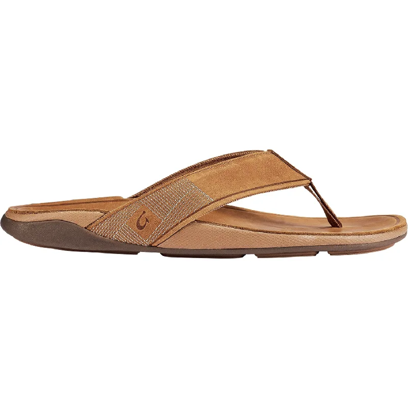 sandals for walking on hot sandMen's OluKai Tuahine Toffee Leather