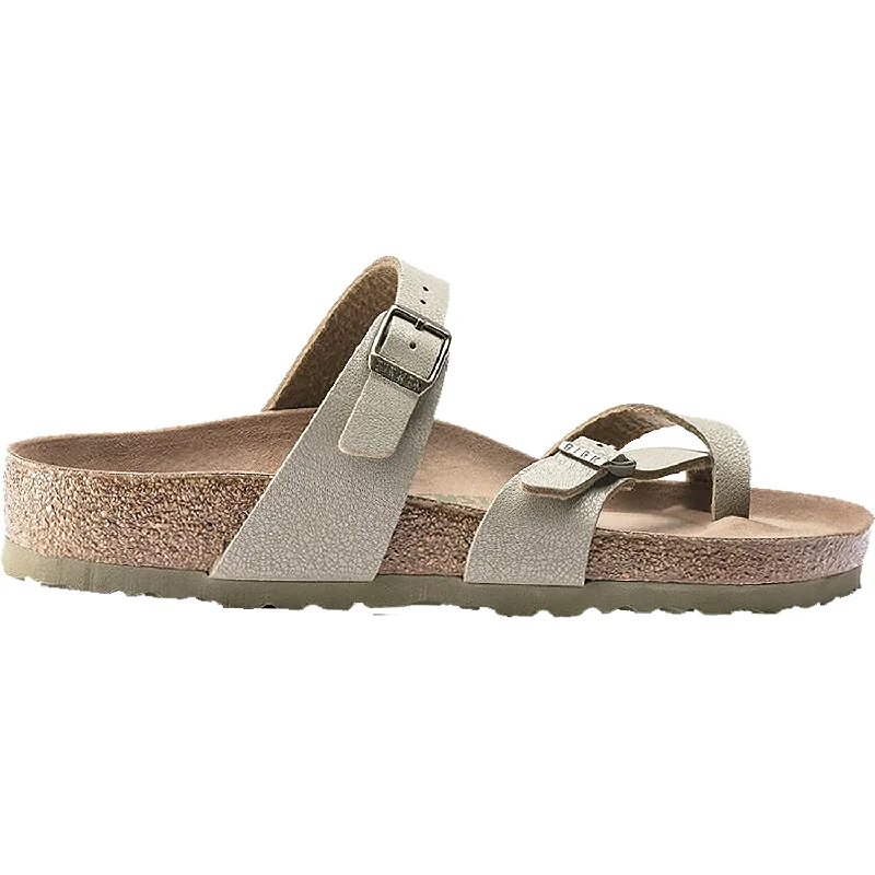 sandals for garden partiesWomen's Birkenstock Mayari Vegan Faded Khaki Birkibuc