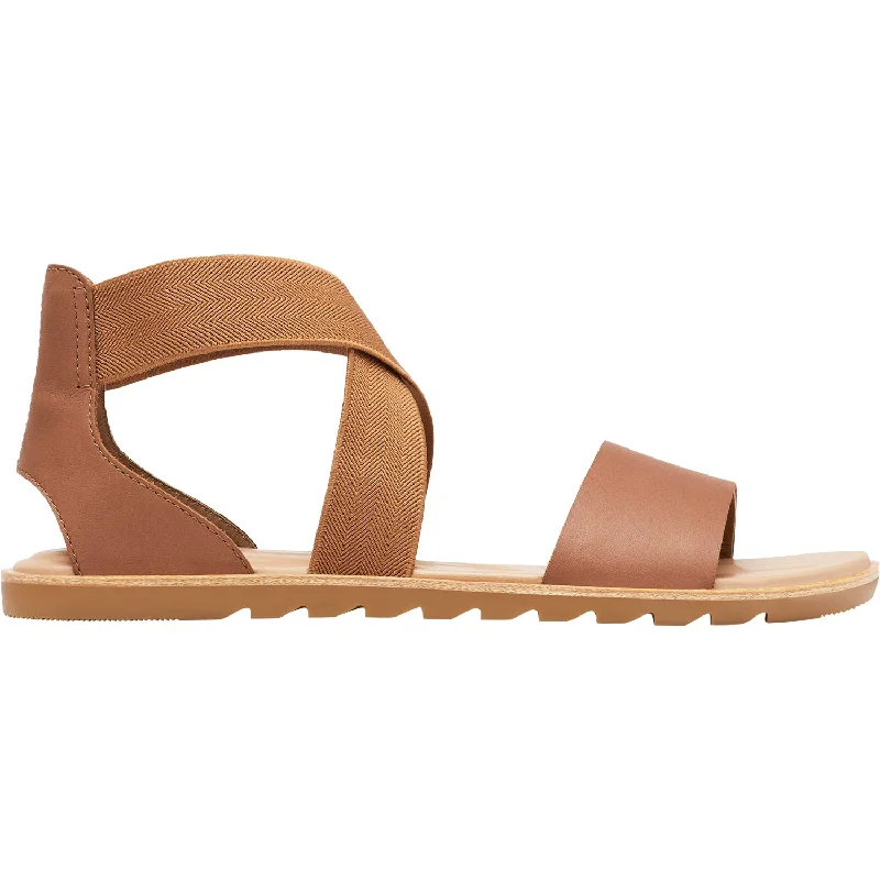 sandals for walking in the sandWomen's Sorel Ella II Sandal Velvet Tan Leather