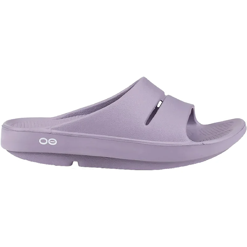 sandals for travel comfortWomen's OOFOS OOahh Mauve Synthetic