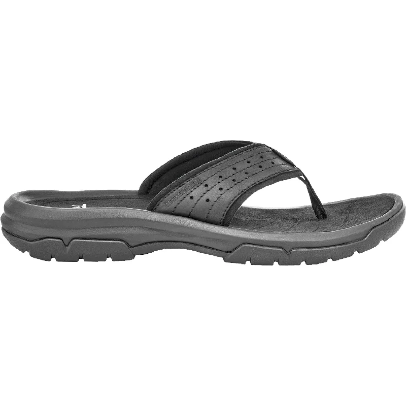 vegan sandals for womenMen's Teva Langdon Flip True Black Leather