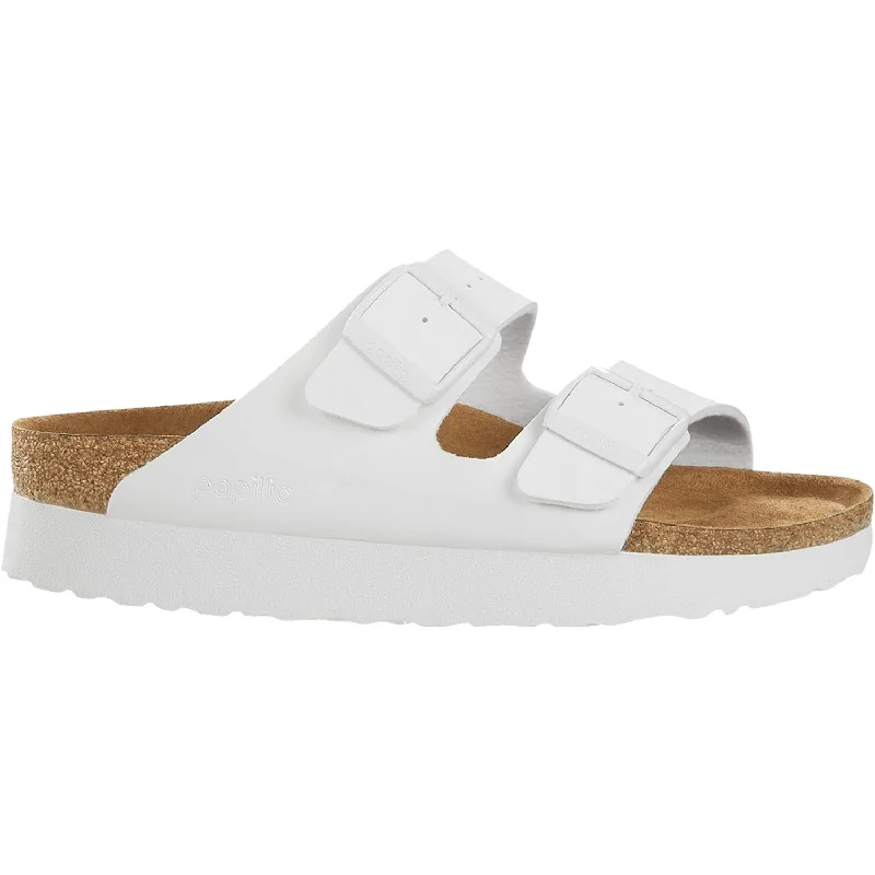 sandals for beach explorationWomen's Birkenstock Papillio Arizona Platform White Birko-Flor