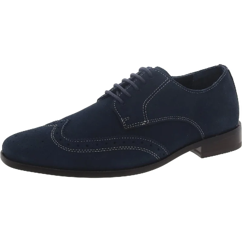 Vionic Mens 45 Harrison Suede Lace-Up Oxfords