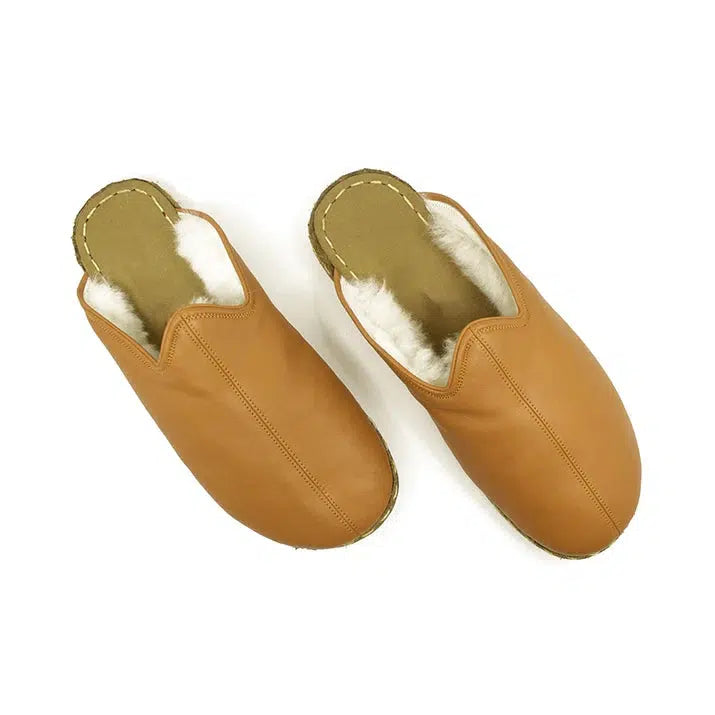 slippers with easy-to-clean materialsbest slippers for home comfort for women -Men's Sheepskin Slippers Orange