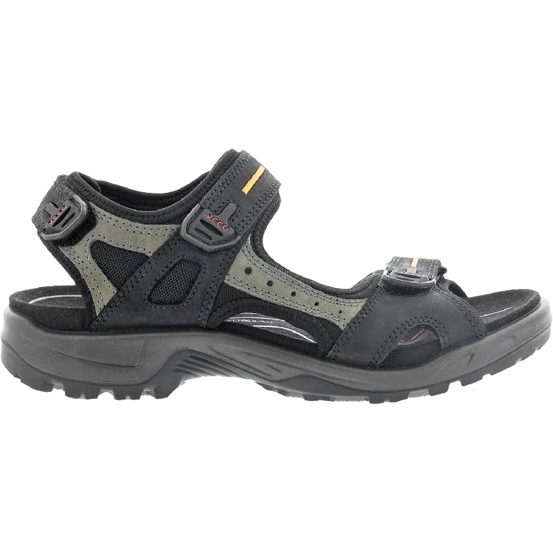 adjustable sandals for womenMen's Ecco Yucatan Black/Mole Nubuck