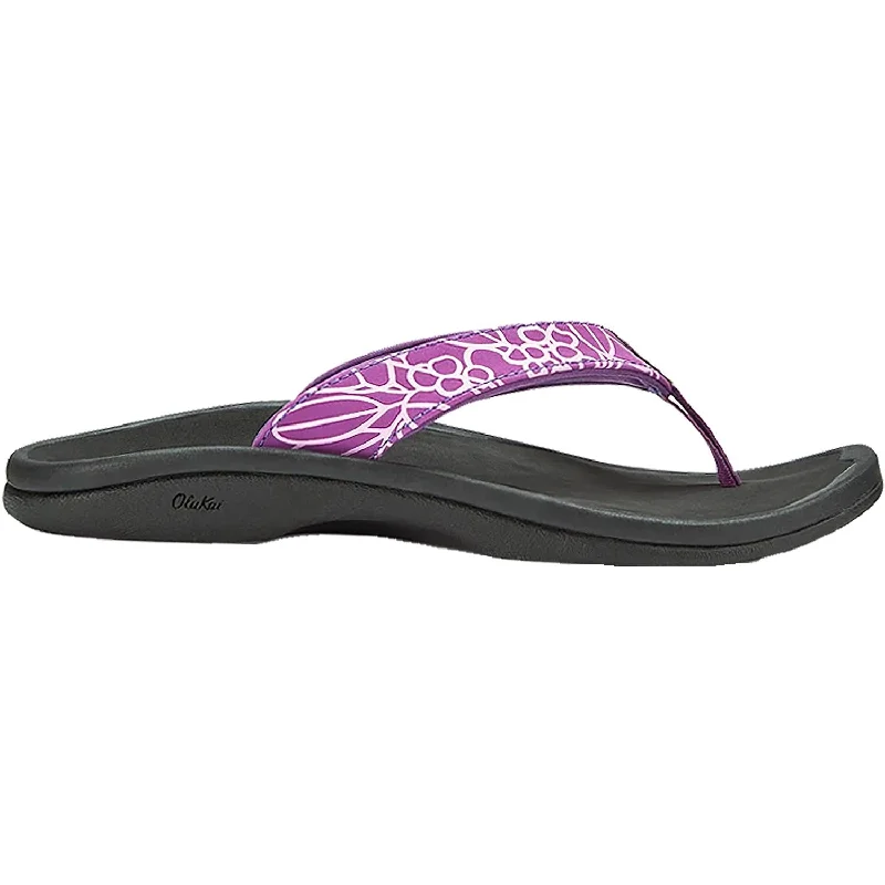 sandals for walking in the sandWomen's OluKai Ohana Bright Violet/Onyx Synthetic