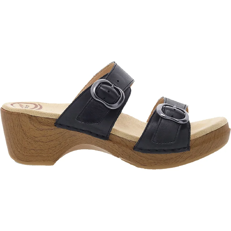 sandals for outdoor family eventsWomen's Dansko Sophie Black Full Grain Leather