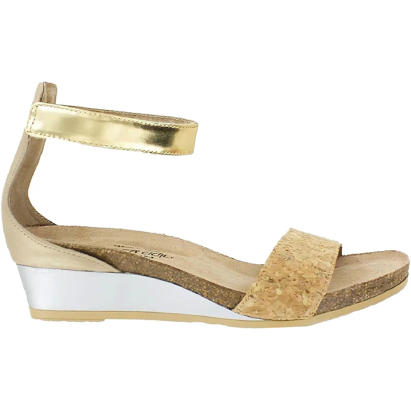 sandals for stylish warm-weather adventuresWomen's Naot Pixie Gold Cork/Champagne Leather