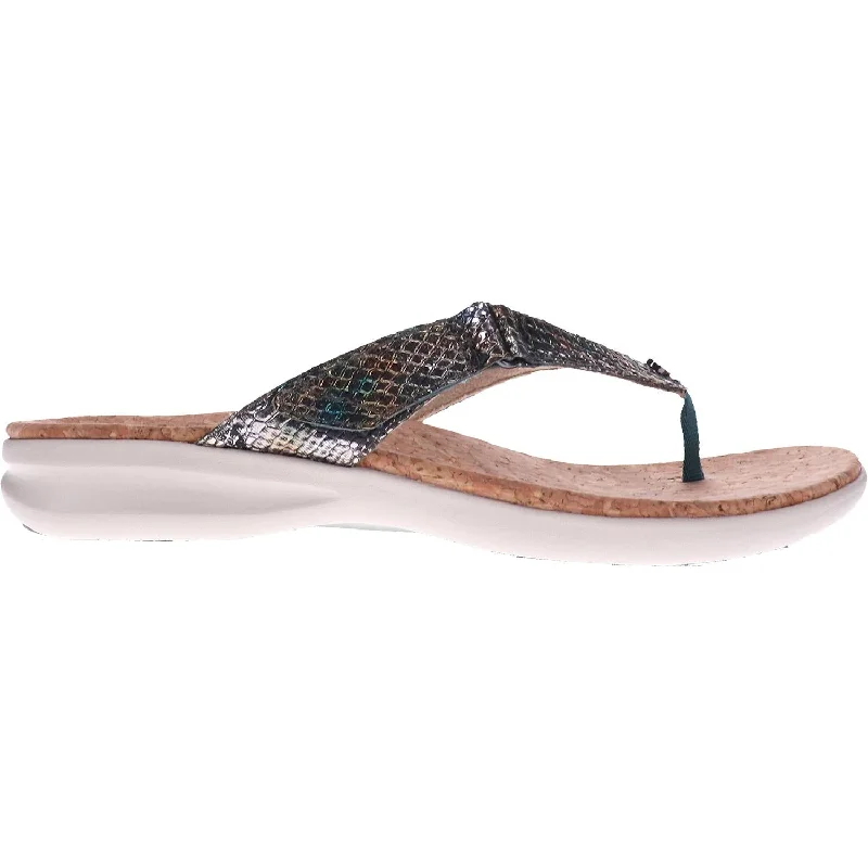 sandals for vacation relaxationWomen's Revere Napoli Peacock Python Leather