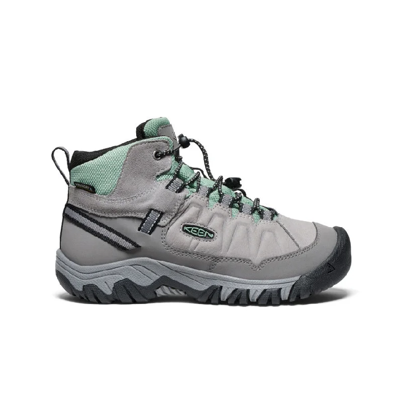 Boots with rubber soles for enhanced durabilityBig Kids' Targhee IV Waterproof Hiking Boot  |  Alloy/Granite Green