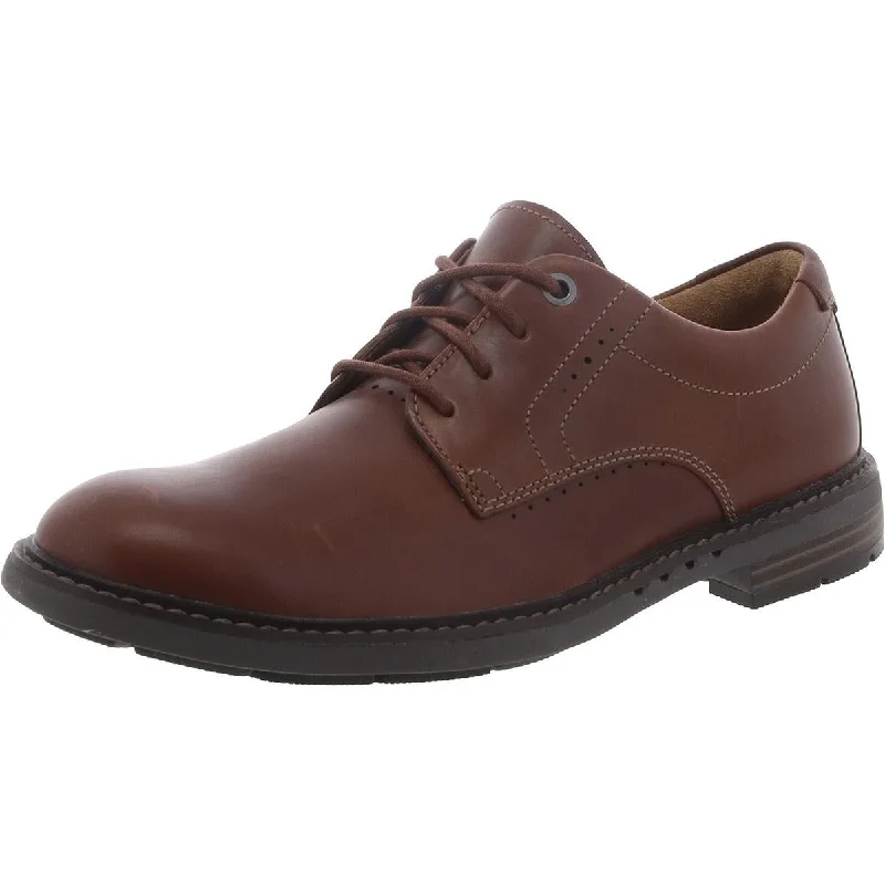 Clarks Mens Unelott Plain Leather Lace Up Oxfords