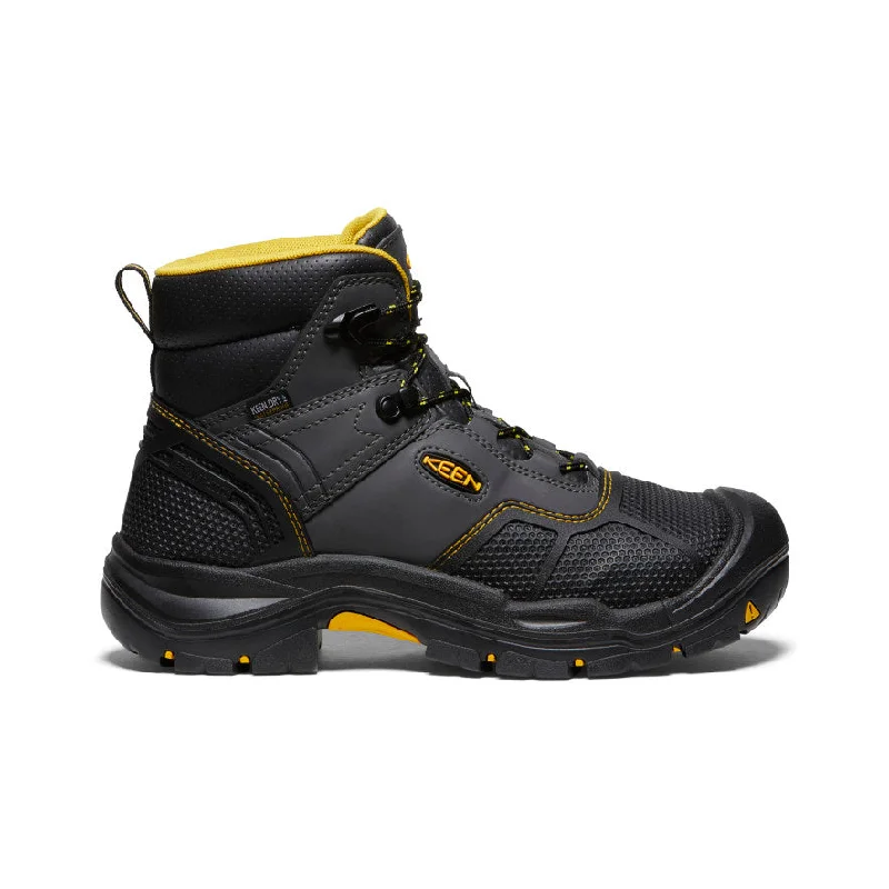 Comfortable boots with lightweight construction for ease of wearMen's Logandale Waterproof Boot (Steel Toe)  |  Raven/Black