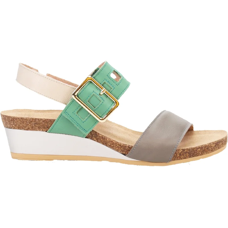 sandals for lounging by the seaWomen's Naot Dynasty Foggy Grey/Soft Jade/Soft Ivory Leather