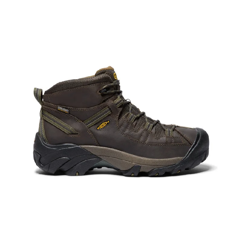 Comfortable boots with soft leather for a luxurious feelMen's Targhee II Mid Waterproof Hiking Boots  |  Canteen/Dark Olive