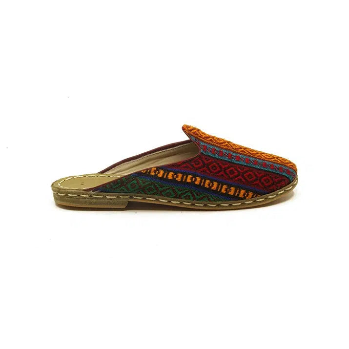 slippers for feet in need of extra supportslippers for women with rubberized sole -Closed Toe Leather Men's Slippers Kilim Style