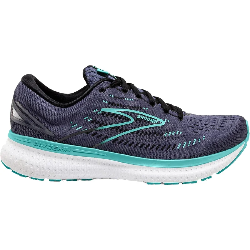 athletic shoes with breathable fabricWomen's Brooks Glycerin 19 Night Shadow/Black/Blue Mesh