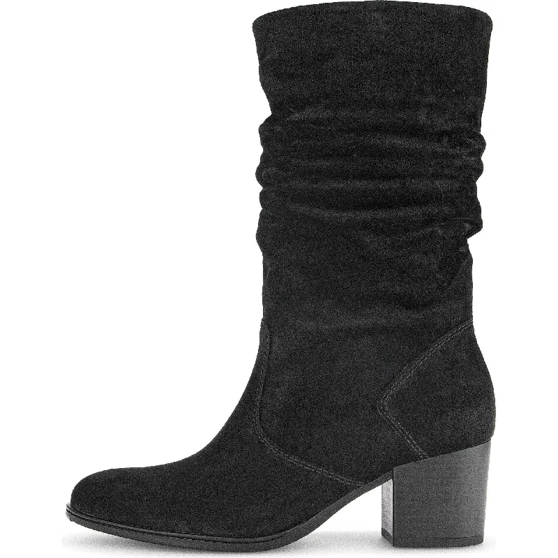 Boots with decorative fringe for a boho-inspired lookGabor Ramona 52.894.47 Ladies Black Wide Suede Side Zip Mid-Calf Boots