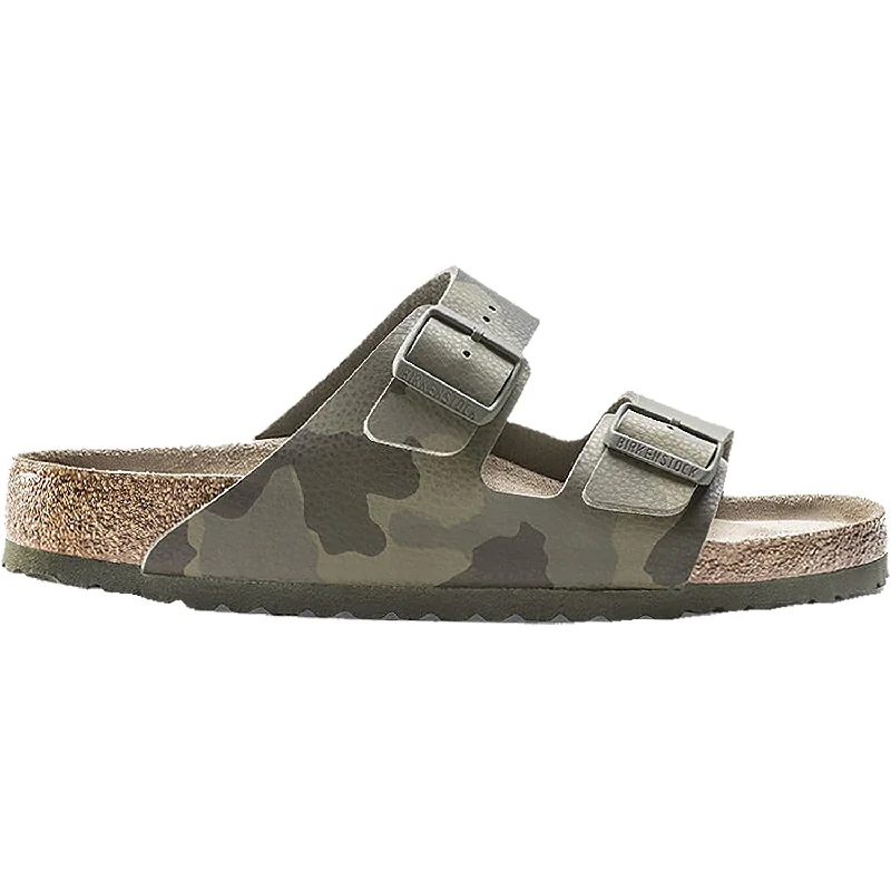 sandals for warm beach daysMen's Birkenstock Arizona Soft Footbed Desert Soil Camo Green Birko-Flor