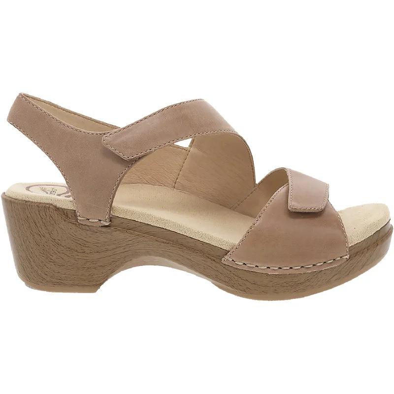 sandals with extra footbed cushioningWomen's Dansko Sharla Tan Burnished Leather