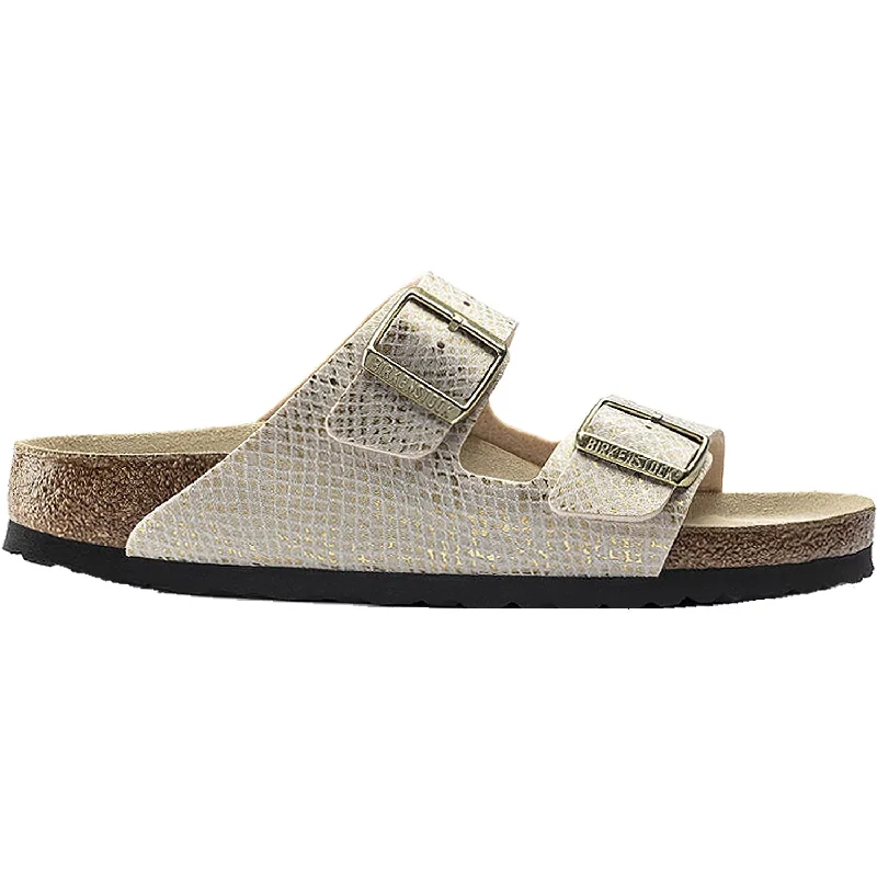 sandals for stylish summer looksWomen's Birkenstock Arizona Python Eggshell Microfiber