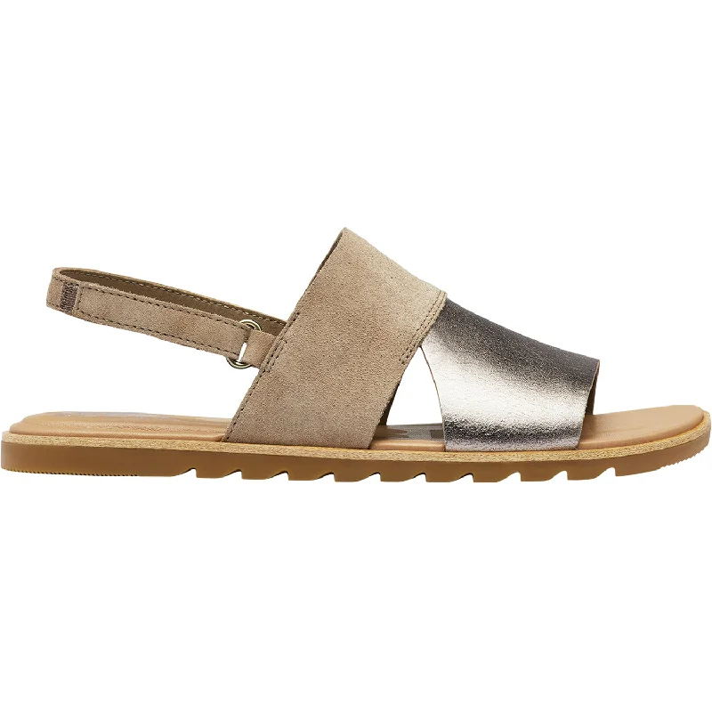 sandals for weekend beach outingsWomen's Sorel Ella II Slingback Ash Brown/Chalk Leather