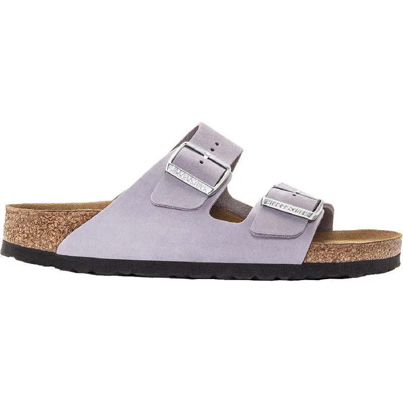 breathable sandals for all-day comfortWomen's Birkenstock Arizona Soft Footbed Purple Fog Nubuck