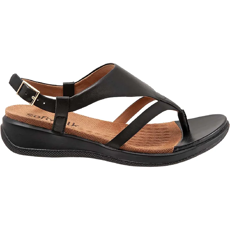 sandals for low-impact walkingWomen's SoftWalk Temara Black Leather