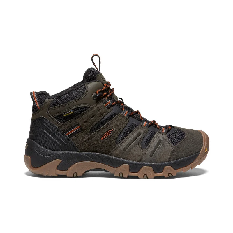 Comfortable boots with lightweight construction for easy wearMen's Headout Waterproof Hiking Boot  |  Black Olive/Fossil Orange