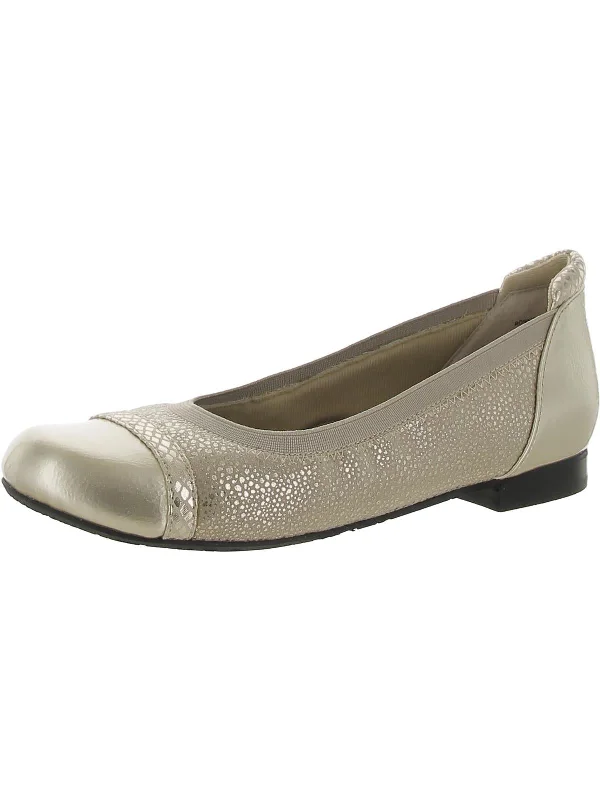 Comfortable flats with a sturdy sole for durabilityFlats for women with a unique designRonnie Womens Toe Cap Ballet Flats